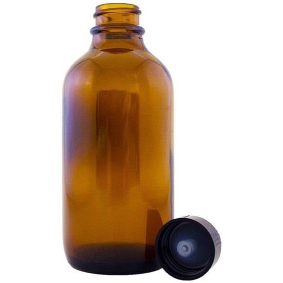 12 Amber 4 oz Glass Bottles With Lids For Essential Oils/Homeopathic Medicine - Picture 3 of 5